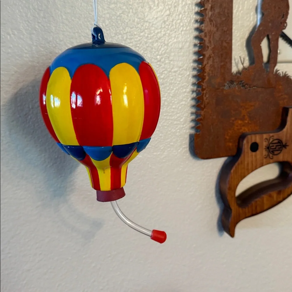 Ceramic Colorful Hot Air Balloon Bird Feeder - NEW